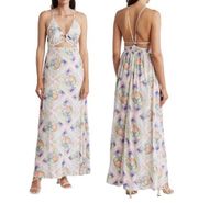 Maaji Countryside Aurora Floral V-Neckline Maxi Cover Up Dress Size Medium NWT