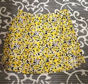 Yellow Floral Mini Skirt