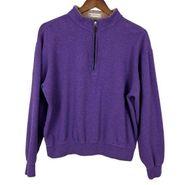 Peter Millar 1/4 Zip Sweatshirt Pullover Women Medium Mock Neck 100% Cotton Crop