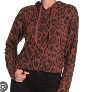 Socialite brown cropped leopard print hoodie XL