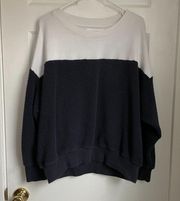 X SOULCYCLE crewneck navy and white sweatshirt