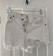White Jean Shorts