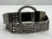 Chico's Vintage Studded Silver Tone Stretch Belt Size Small S Medium M Womens