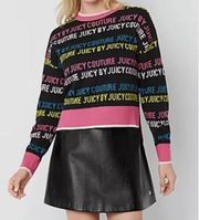NWT Juicy By Juicy Couture Womens Crew Neck Long Sleeve Pullover Sweater