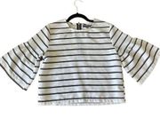 Fashion Union striped cropped bell sleeve top 8