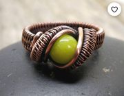 Olive Jade Wrapped Ring 