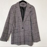 Boohoo Houndstooth Plaid Blazer Jacket Size 18