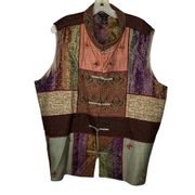 Multiples Silk Blend Patchwork Vest