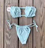 Luna Bikini Aqua color size small