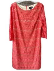 Jessica Howard size 16 lacy lined crochet type dress boho festival