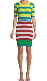 Diane von Furstenberg NWT striped elbow sleeve sweater dress