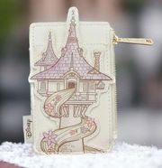 LOUNGEFLY New Disney's Tangled Tower Cardholder Wallet Zipper Open NWT