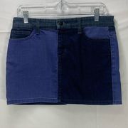 Joe’s Jeans Daisy Blue Denim Patchwork Color Block Mini Skirt Size 28