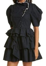 ULLA JOHNSON Linnea Puff Sleeve Ruffle Minidress (8)