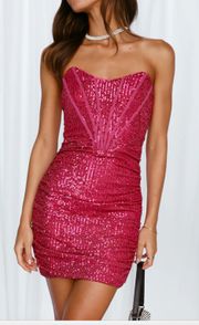 Hello Molly Sequin Pink Dress