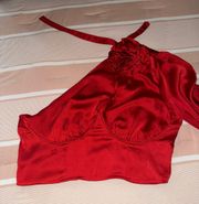 red Satin Top