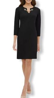 Tommy Hilfiger Sheath Dress Black Chain New 8