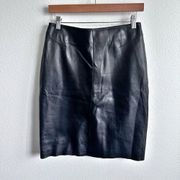 WILSONS LEATHER | Black Pencil Skirt 100% Leather Lined | Size 4