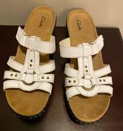 Clark’s white strap sandal size 11