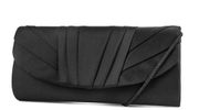 Jessica Mcclintock Angel Satin Tuxedo Flap Evening Clutch Black New