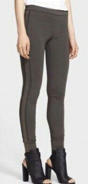 Vince Gray Leather Piped Legging Joggers