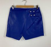 NWT BlankNYC Vegan Leather Snap Skirt in Blue My Mind