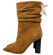 IRO Boots Rocky Pointed Toe Suede Slouchy Mid Calf Block Heel Boots