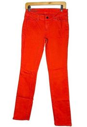 ANN TAYLOR Women's Red Modern Fit Poppy Straight Leg Denim Jeans Size 4