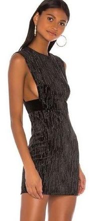 Revolve H:ours Mod Black Velvet Mini Dress No Metallic