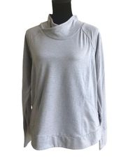 Zelos Activewear Womens Sweatshirt Size Medium Gray Slouchy Pockets Thumbholes