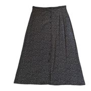 Emma James A-Line Midi Skirt Women's X-Large Black White Celestial Dot Button