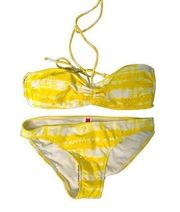 OP yellow and tie dye sequined bikini NWT
