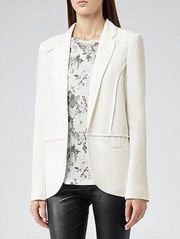 Reiss NEW Georgie White Contrast Trim Blazer Jacket Size M