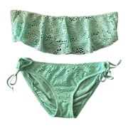 MOSSIMO-GREEN KNIT TWO PIECE SWIMSUIT