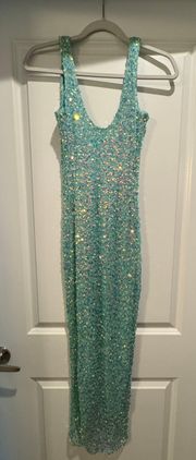 Blue Sequin Dress