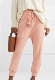 Ulla Johnson Charley Tasseled Cotton Terry Sweatpants in Antique Rose