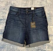 NWT! Simply Vera Wang High Waisted Roll Cuff Bermuda Denim Shorts Size 12