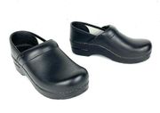 Dansko Womens Professional Clogs Slip On Black Leather Medical Hospitality 37