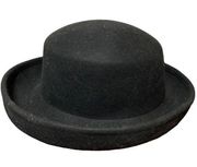 Charter club vintage 100% wool bowler hat black