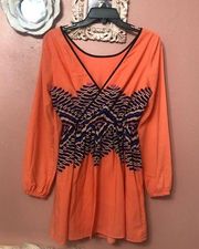 Gianni bini coral long sleeve dress