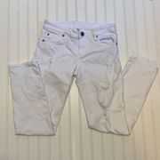 Kut from the kluth white distressed straight jeans