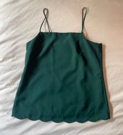 Factory Women’s 00 Forest Green Scallop Tank Top