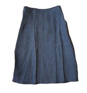 Eileen Fisher Washed Linen Twill Midi Skirt NWT Gray Oversized Pockets Medium