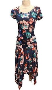 NWT Simply Vera Vera Wang FLORAL HAZE Short Sleeve Shirt & Flowy Skirt Set Small