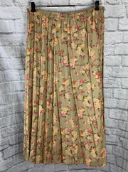 Casuals floral print maxi skirt with elastic waistband sz XL