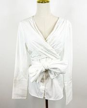 NWT Habitual Button Front Wrap Around Blouse S White