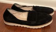 Caslon Black Suede Penny Loafers Size 8.5 Women’s White Sole