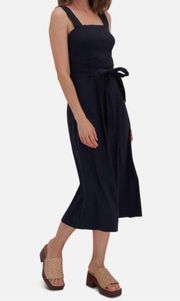 100% Pima Cotton Square Neck Midi Dress