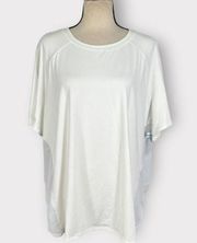Zella White Mesh Sheer Back Short Sleeve T-Shirt Women's Plus Sz 3X NWT