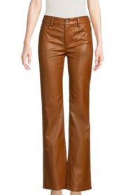 A.L.C. Women's Brown Freddie Faux Leather Bootcut Pants size 14